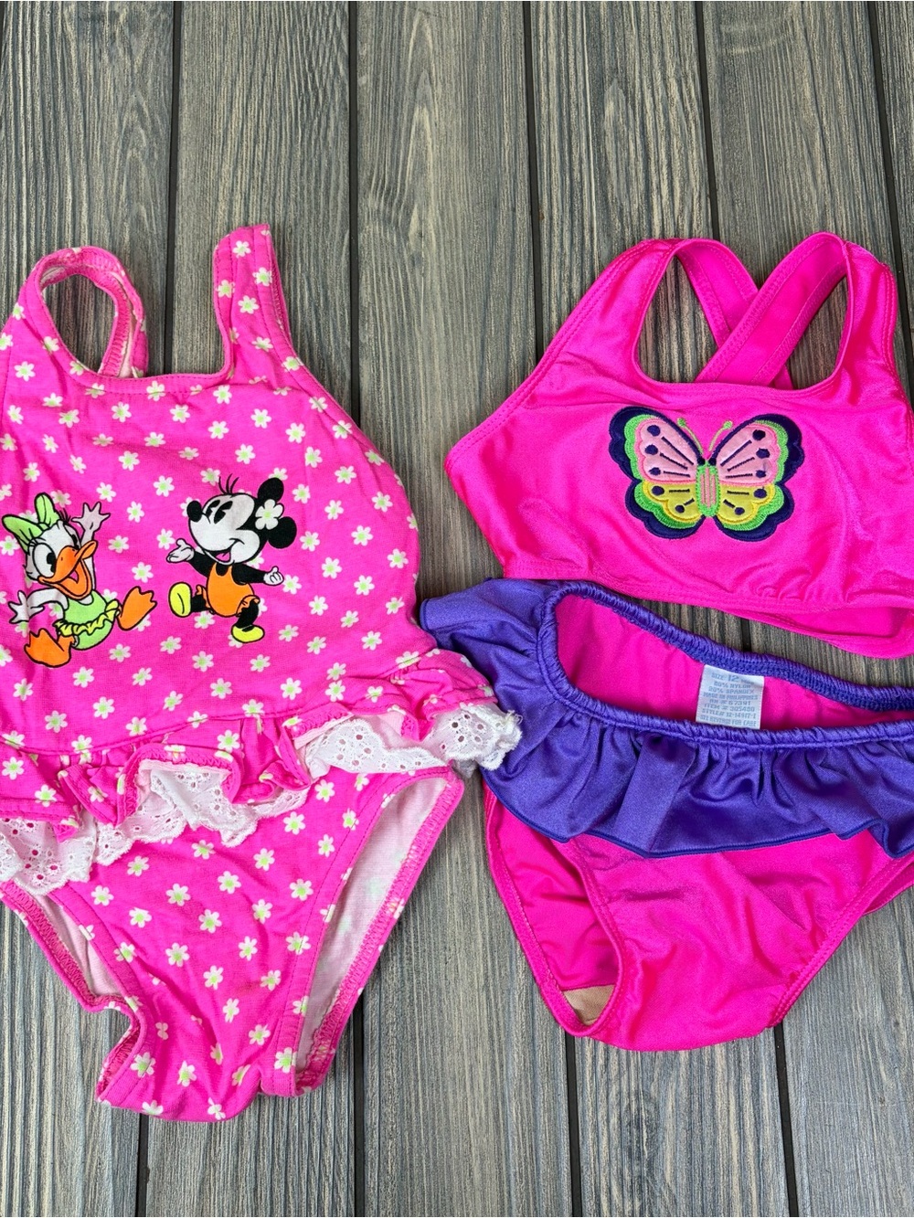 Vintage Y2K Swimsuit Lot Baby 12-18m Minnie Mouse
